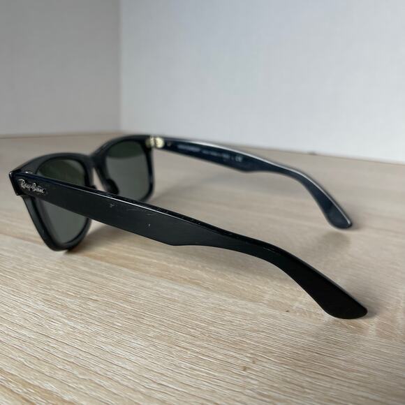 Ray-Ban RB2140 901 Wayfarer Sunglasses Black PARTS ONLY 50-22 Italy - Picture 7 of 11